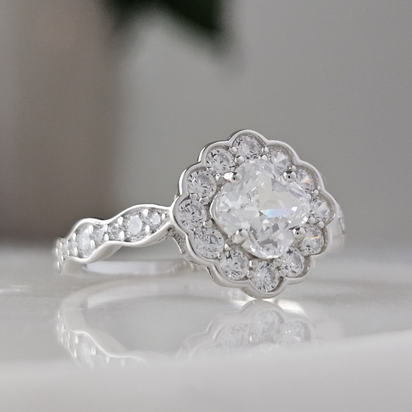 Art Deco Vintage inspired ring, 925 Sterling Silver - Picture 5 of 6